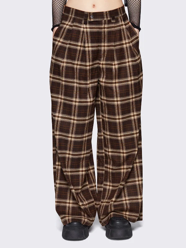 Camouflage cargo pants for hunting trip needs -Hari Plaid Grandpa Pants