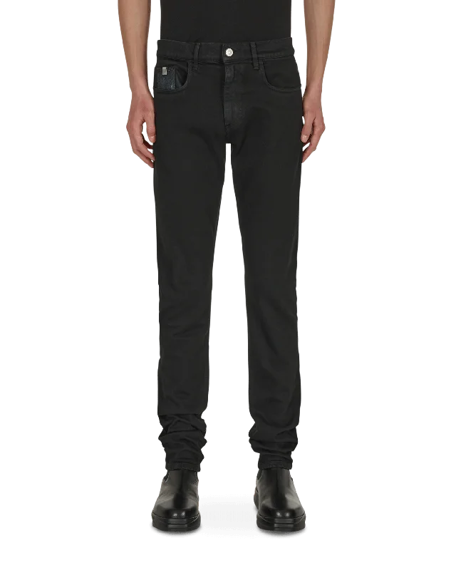 Insulated snow pants for winter outdoor fun -6 Pocket Skinny Denim Pants Black