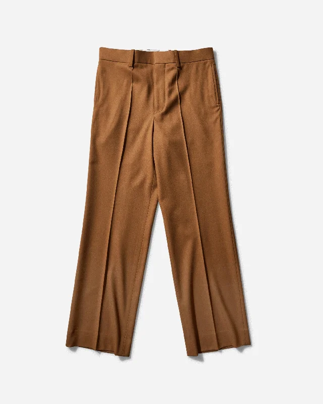 Warm flannel pants for chilly morning lounging -Men's Wool Tailored Pants Camel