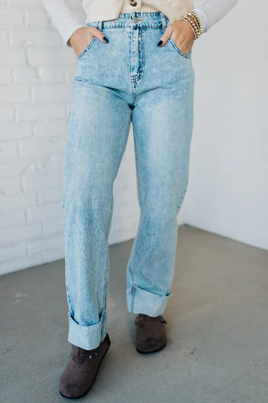 Dance Jeans for Movement -Rhauli Rolled Bottom Barrel Jeans