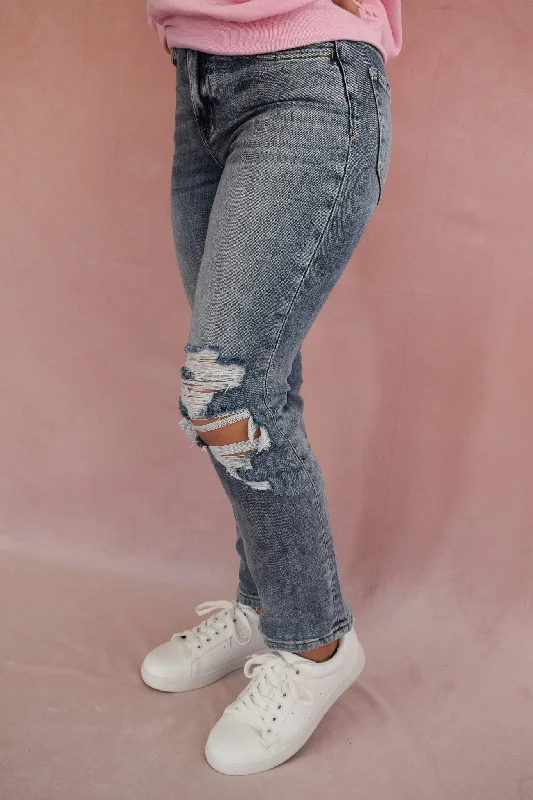 Stonewashed Jeans for Softness -Vervet Vintage Crop Straight Jeans