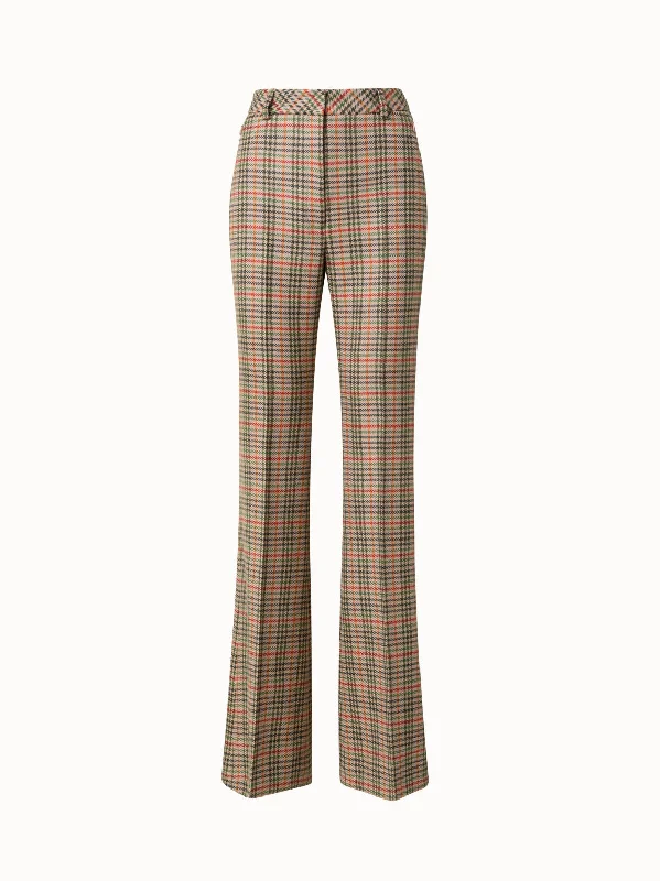 Soft pajama pants for ultimate bedtime comfort -Checked Wool Bootcut Pants