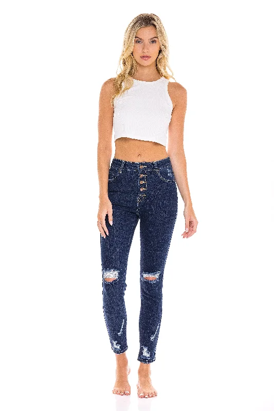 Boyfriend Jeans for Relaxed -Star Stitched Pockets - Stretchy High Waisted Jeans - The Rose