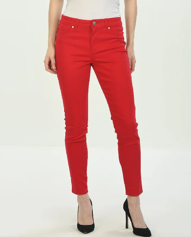 White Jeans for Fresh Look -D Jeans Missy Red Sateen Skinny Jean