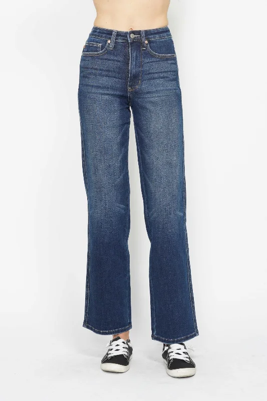 Holiday Jeans for Festive -Judy Blue High Waist "Tummy Control" Classic Straight Denim Jeans 88869