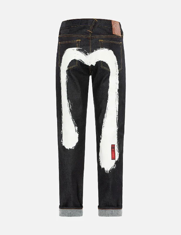 Party Jeans for Night Out -Brushstroke Daicock  Print Carrot fit Jeans #2017