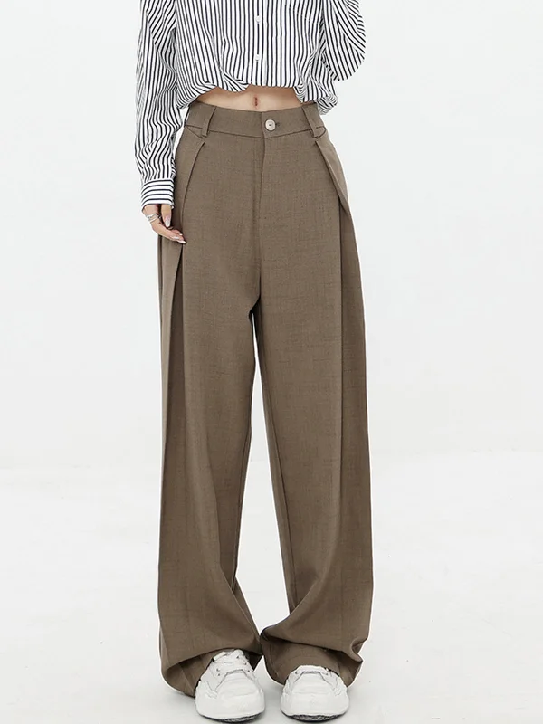 Lightweight jogger pants for summer evening strolls -BerryBetty - Pleated Baggy Wide Leg Pants