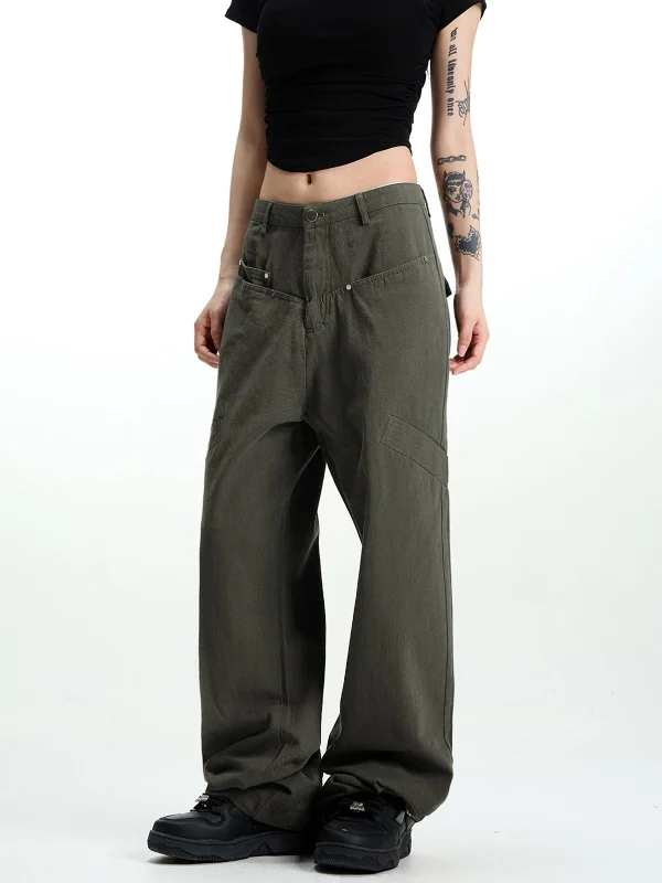 Retro bell-bottom pants for 70s-inspired fashion -BerryBetty - Street Cargo Denim Jeans