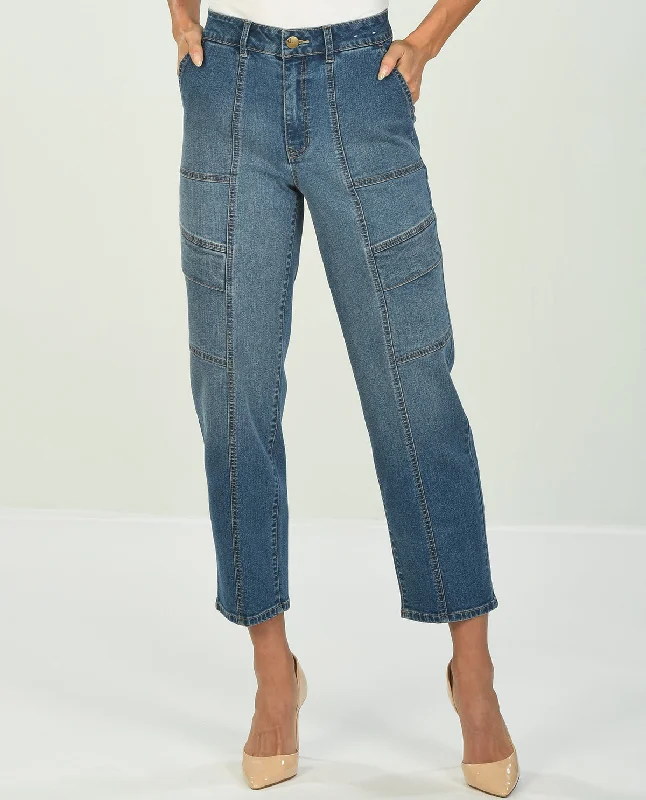 Wrap Skirt Jeans for Versatile -D Jeans Utility Ankle Jean