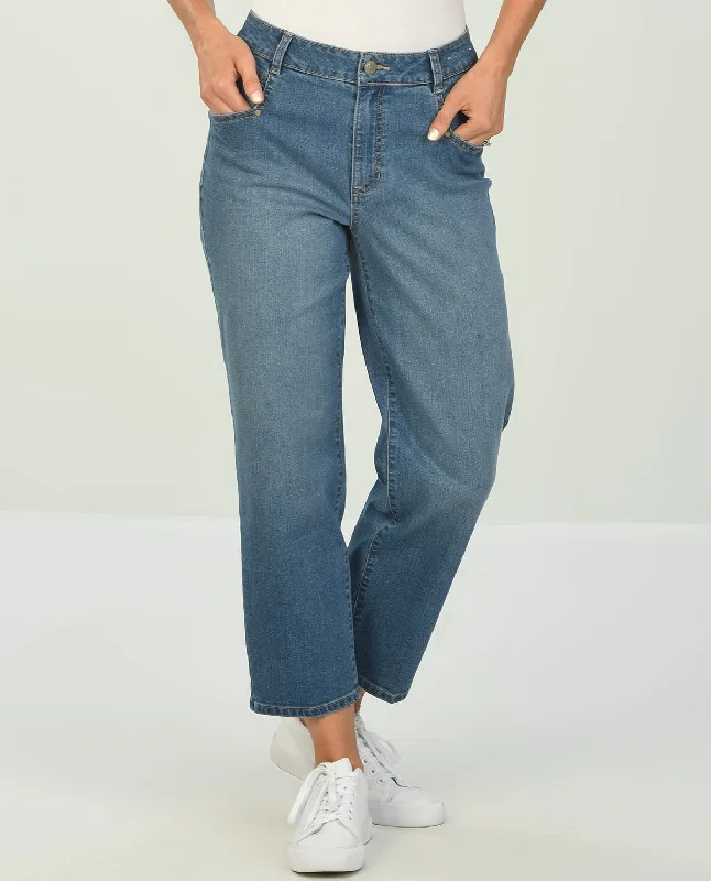 Dark Wash Jeans for Elegance -D Jeans Straight Leg Ankle Jean