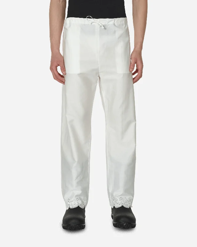 Reinforced cargo pants for heavy-duty field work -Scalloped Pantalettes White