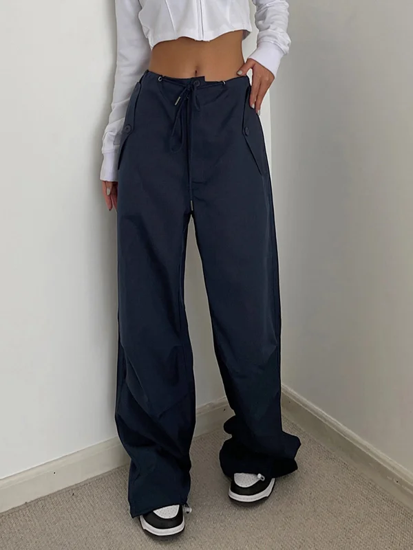 Lightweight linen pants for beach vacation style -BerryBetty - City Cargo Parachute Pants