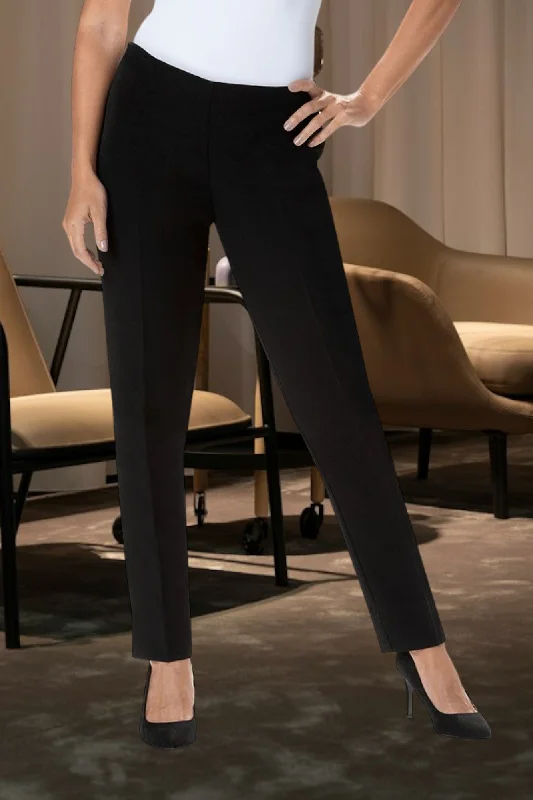 Versatile black pants for any occasion pairing -Ladies Curve Plus Black Pants