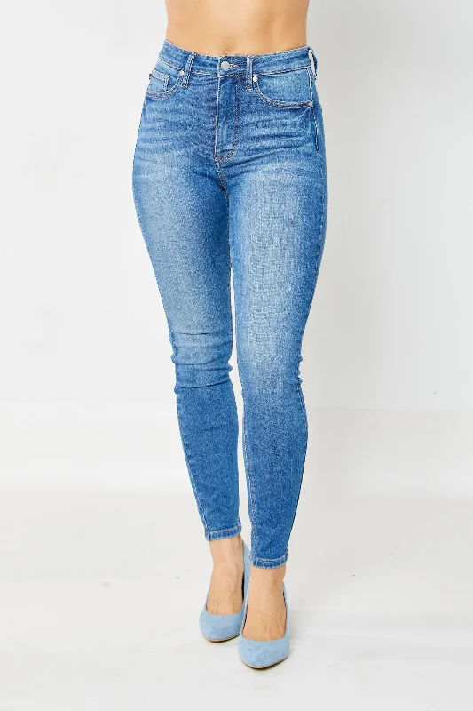 Recycled Jeans for Green -Judy Blue High Rise Tummy Control Classic Skinny Denim Jeans 88799