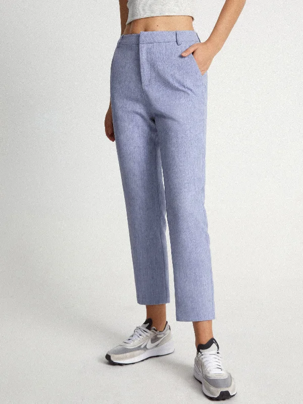 Weather-resistant pants for unpredictable climate needs -BerryBetty - Mid Rise Heathered Pastel Cropped Pants