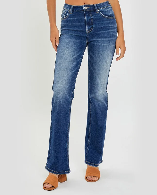 Shopping Jeans for Convenient -Risen Mid Rise Relaxed Bootcut Jeans