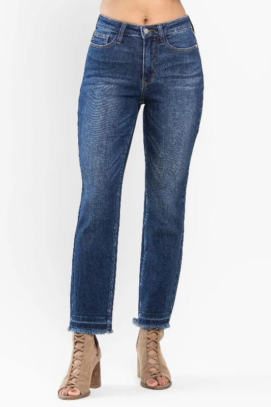 Anniversary Jeans for Special -Judy Blue High Waist Release Hem Slim Fit Denim Jeans 88704