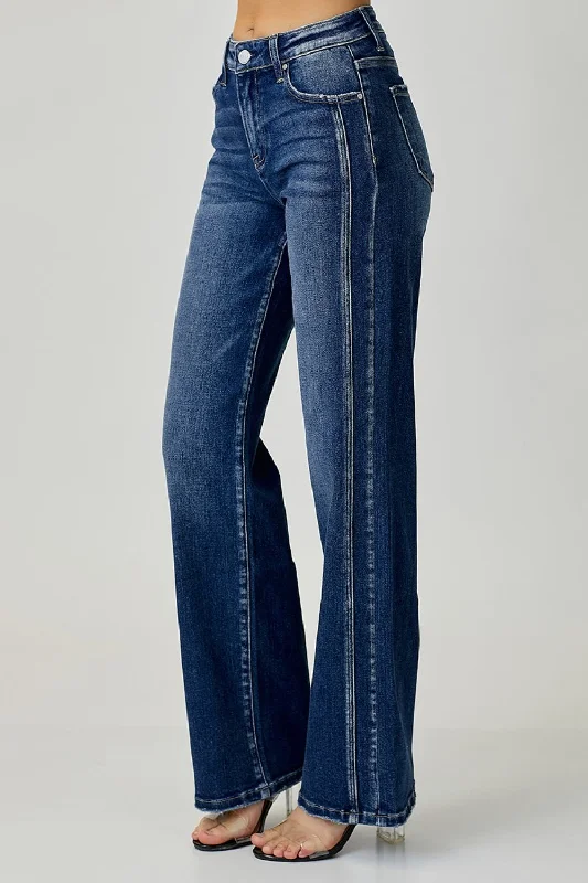 Hiking Jeans for Trail -RISEN Mid Rise Straight Jeans