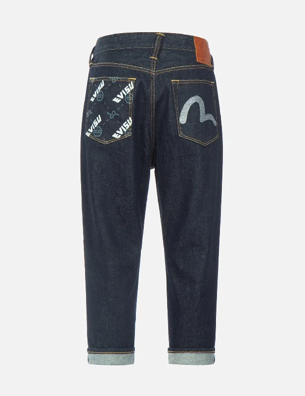 Cropped Jeans for Summer Look -Double Monogram Printed Pocket Cropped Fit Jeans #2027