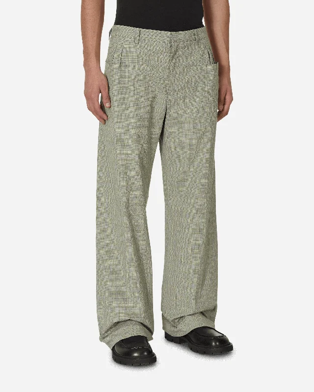 Relaxed cotton pants for breezy casual days -Orma Reversible Trousers Yellow Check