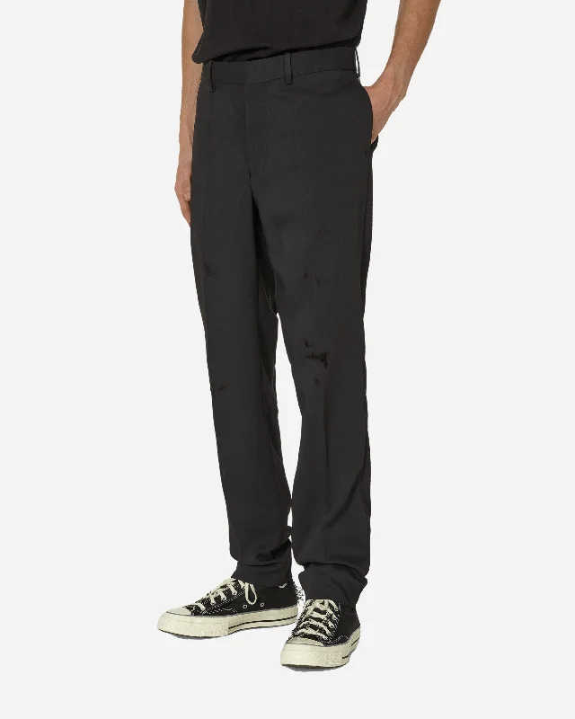 Lightweight travel pants with wrinkle-free fabric -Damaged Trousers Black