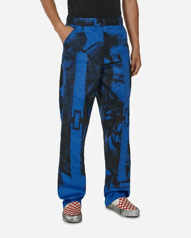 Retro bell-bottom pants for 70s-inspired fashion -DUMBO Milano Imperfecta Pants Blue