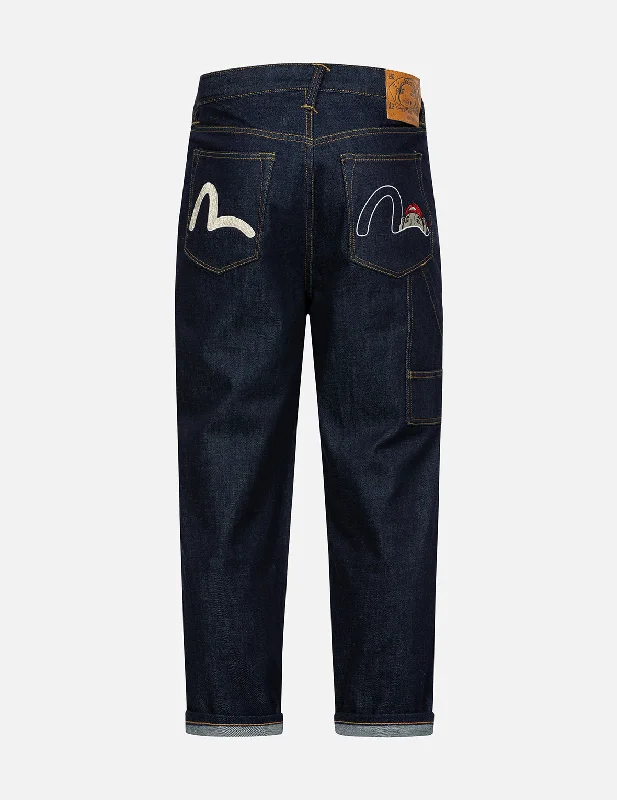 Organic Jeans for Natural -Seagull and Godhead Embroidery Balloon Fit Jeans