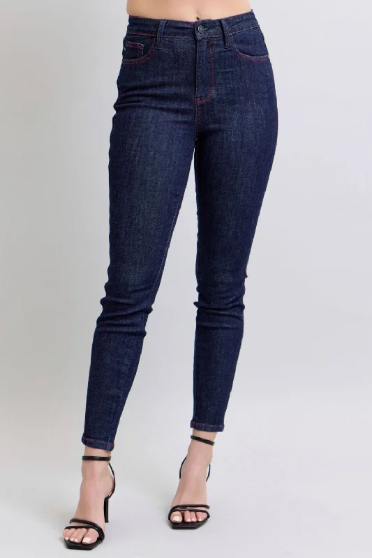 Christmas Jeans for Seasonal -Judy Blue High Waist Heart Shaped Back Pockets Skinny Jeans 88916 - Exclusive