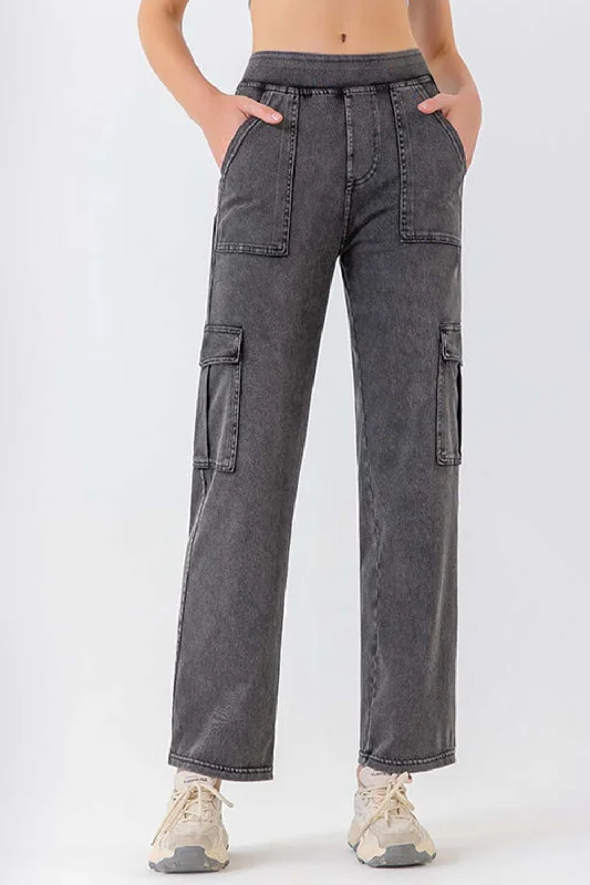 Embroidered Jeans for Detail -Button Fly Pocketed Long Jeans