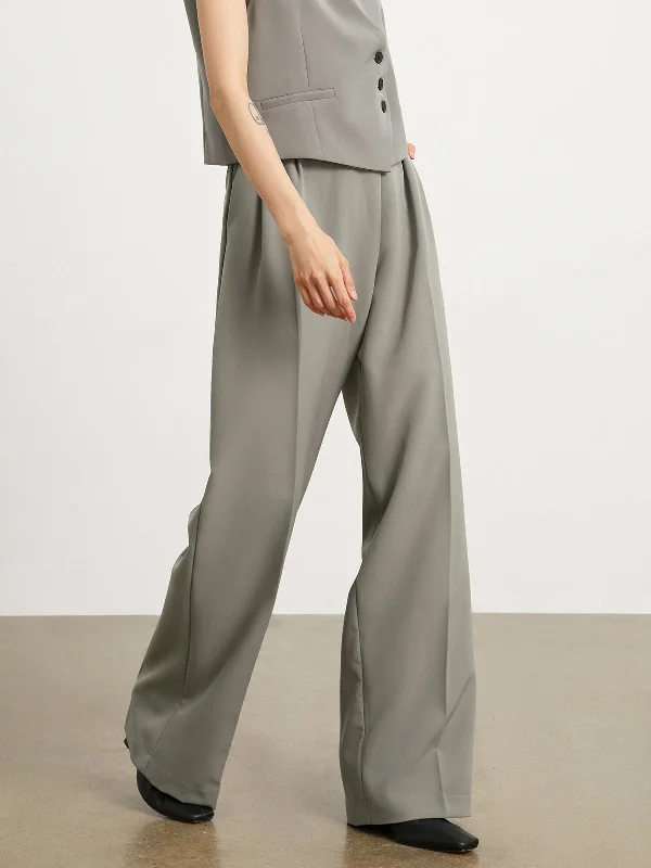 Lightweight travel pants with wrinkle-free fabric -BerryBetty - Minimalist Smart Wide Leg Pants