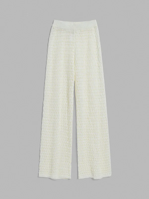 Vintage high-waisted pants for nostalgic wardrobe charm -BerryBetty - Crochet Wide Leg Pants