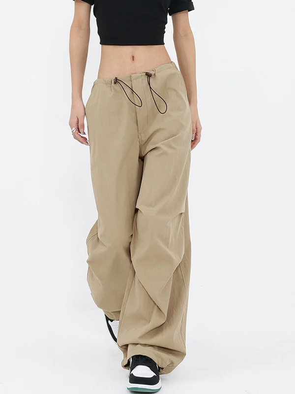 Flowy wide pants for artistic bohemian vibes -BerryBetty - Flying Solo Cargo Parachute Pants