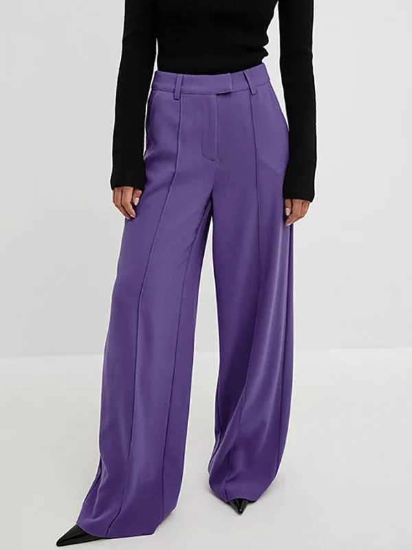 Rugged work pants for construction job durability -BerryBetty - Lavender Wide Leg Pants