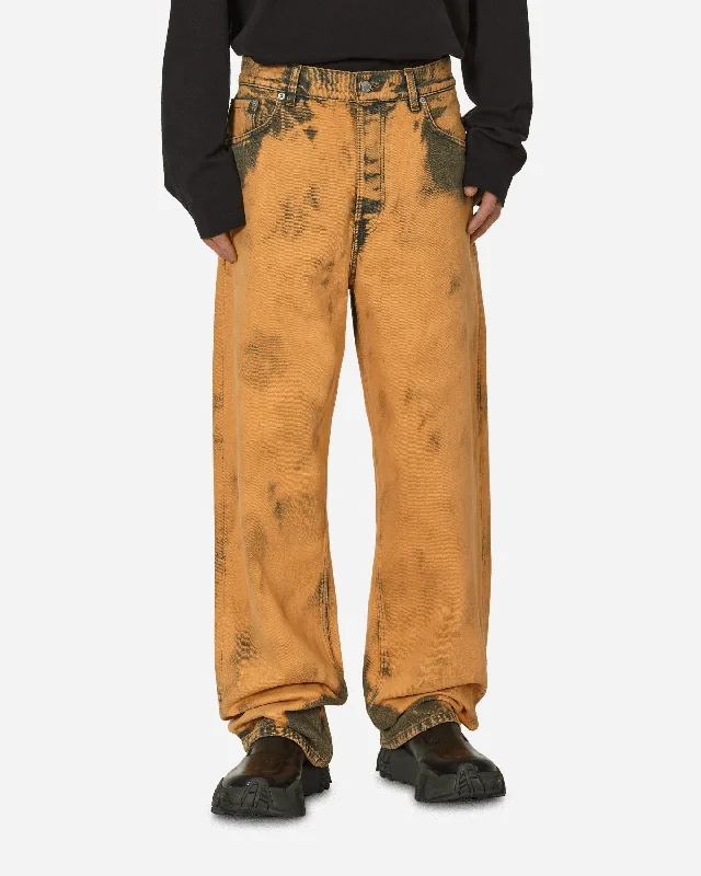 Durable denim pants for long-lasting everyday use -Loose Fit Tie-Dye Jeans Light Rust