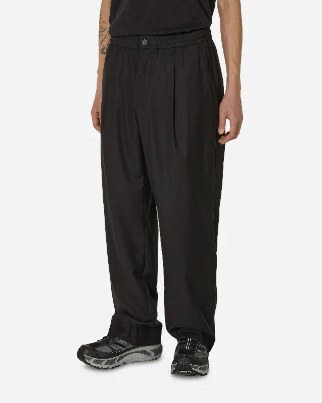 Affordable denim pants for everyday rugged use -Pleated Wool Pants Black