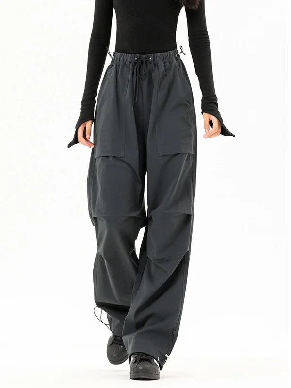 Weather-resistant pants for unpredictable climate needs -BerryBetty - Heartbreaker Drawstring Cargo Pants