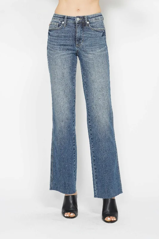 Fashion Jeans for Trendsetter -Judy Blue Mid Rise "Tummy Control" Vintage Straight Denim Jeans 88870