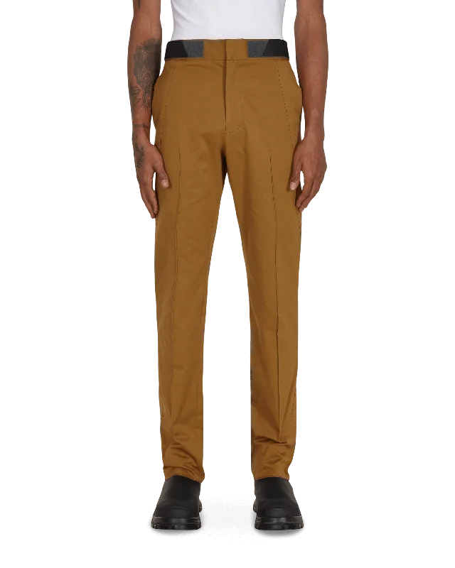 Breathable linen pants for hot summer days -Diagonal Attica Pants Brown