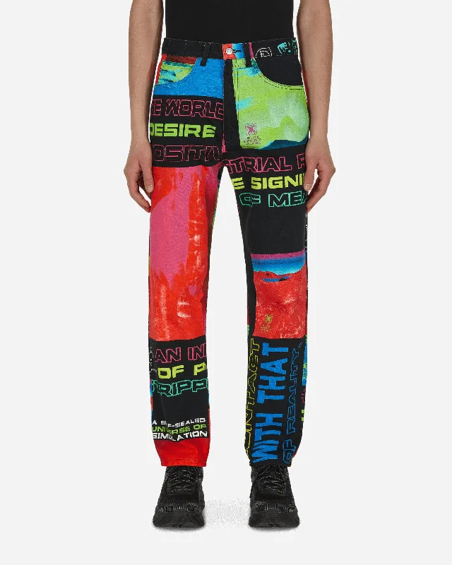 Tapered ankle pants for sleek modern silhouettes -S.O.M 1994 Denim Pants Multicolor