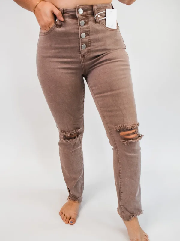 High Waisted Jeans for Shape -Risen High Rise Crop Straight Jeans