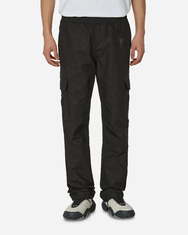 Casual twill pants for easygoing daily outfits -AA Logo Cargo Pants Black