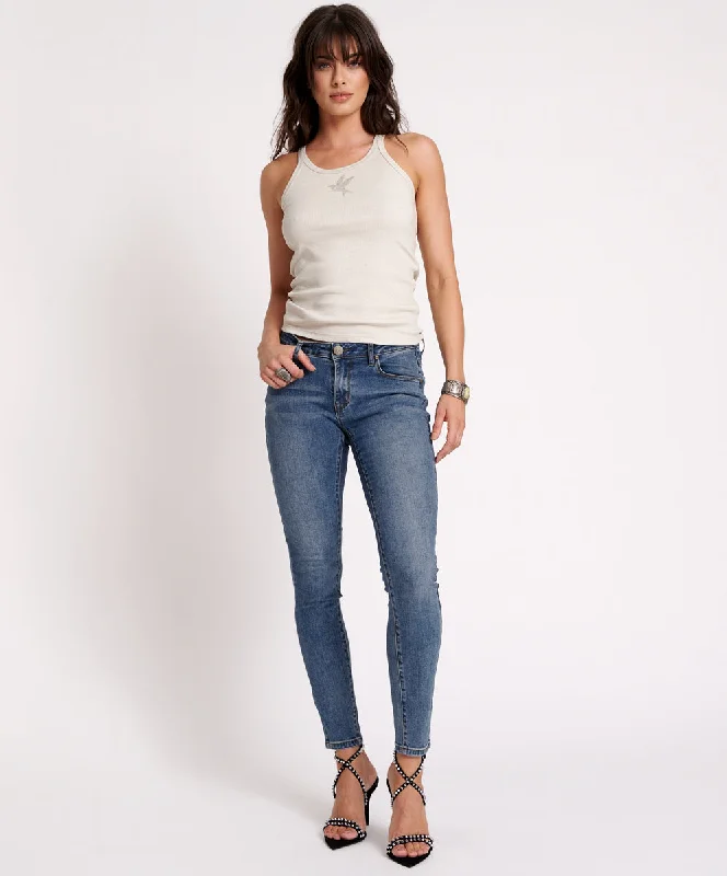 Organic Jeans for Natural -CLASSIC BLUE FREEBIRDS II LOW WAIST SKINNY JEANS