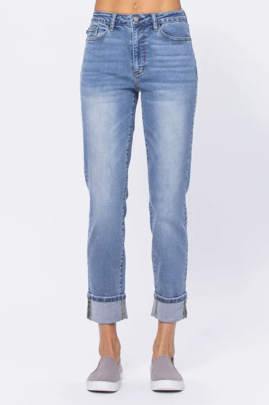 Affordable Jeans for Budget -Judy Blue High Waist Vintage Wash Boyfriend Denim Jeans 88337