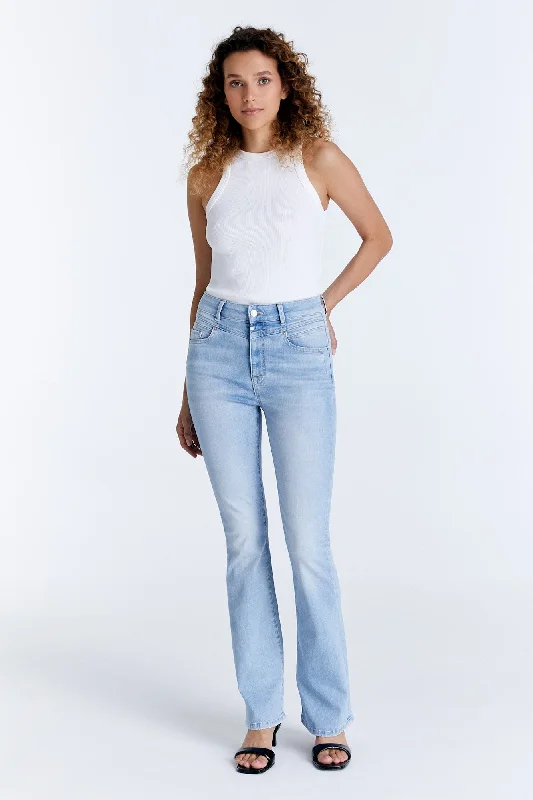 High Waisted Jeans for Shape -Matilda Ultra High Waist 5 Pocket Jeans Light Blue