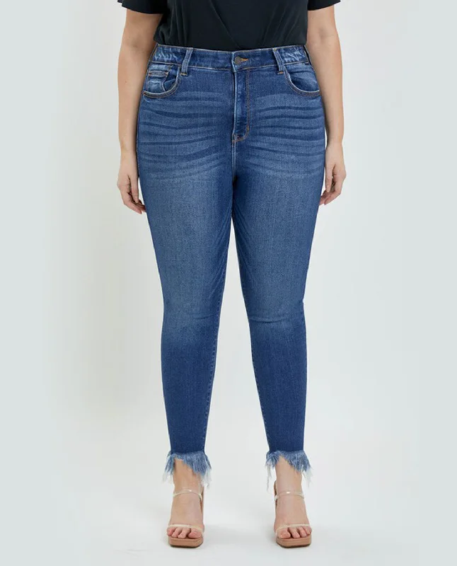 Casual Friday Jeans for Relaxed -Cello PLUS High Rise Ankle Skinny Jeans