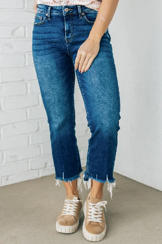 Graduation Jeans for Milestone -Theo Frayed Crop Jeans