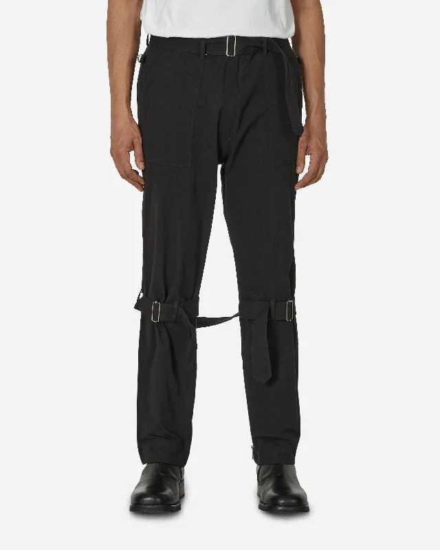 Rugged work pants for construction job durability -Bontage Pants Black