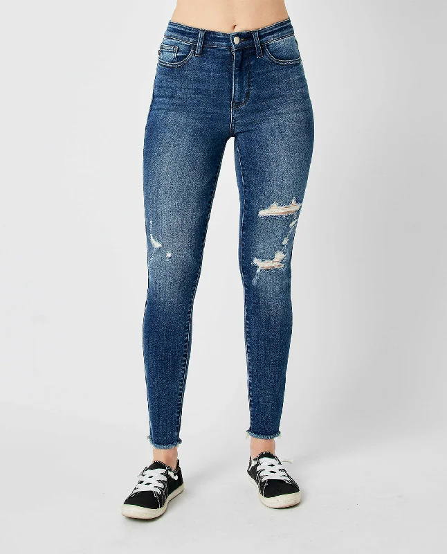 Four Pocket Jeans for Simplicity -Judy Blue High Waist Skinny Destroy Jeans