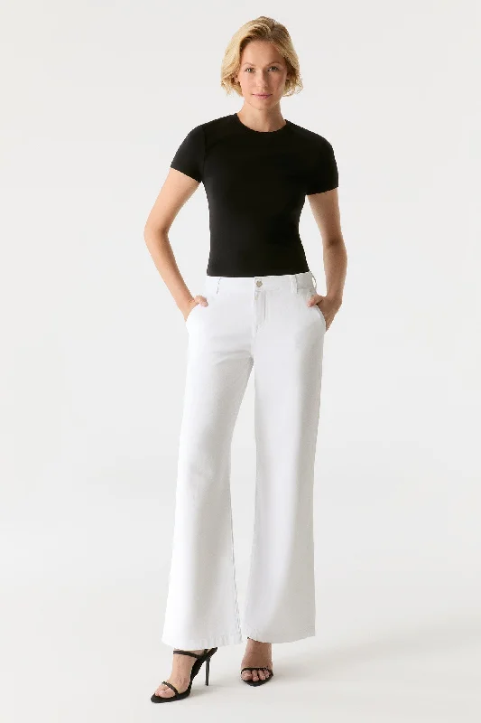 Sustainable Jeans for Eco -Maxine Low Waist Full Jeans White