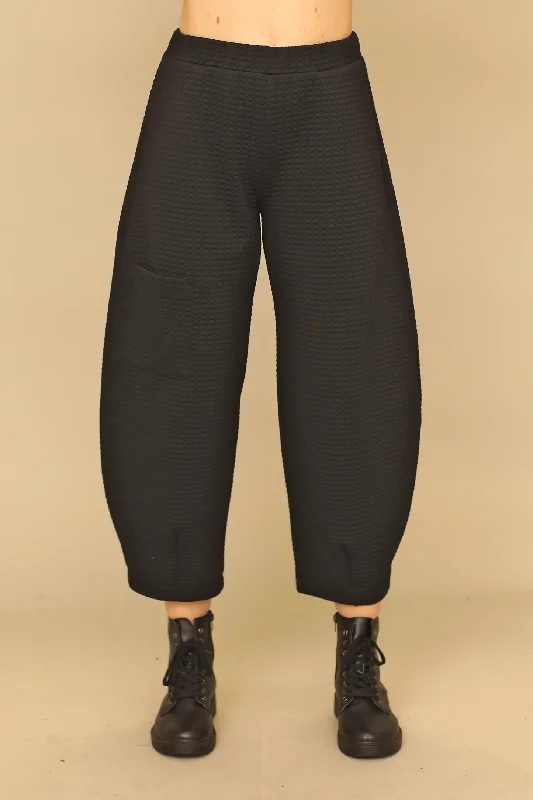 Rugged ripstop pants for extreme adventure durability -Black Dot Puff Jacquard Textured Pant